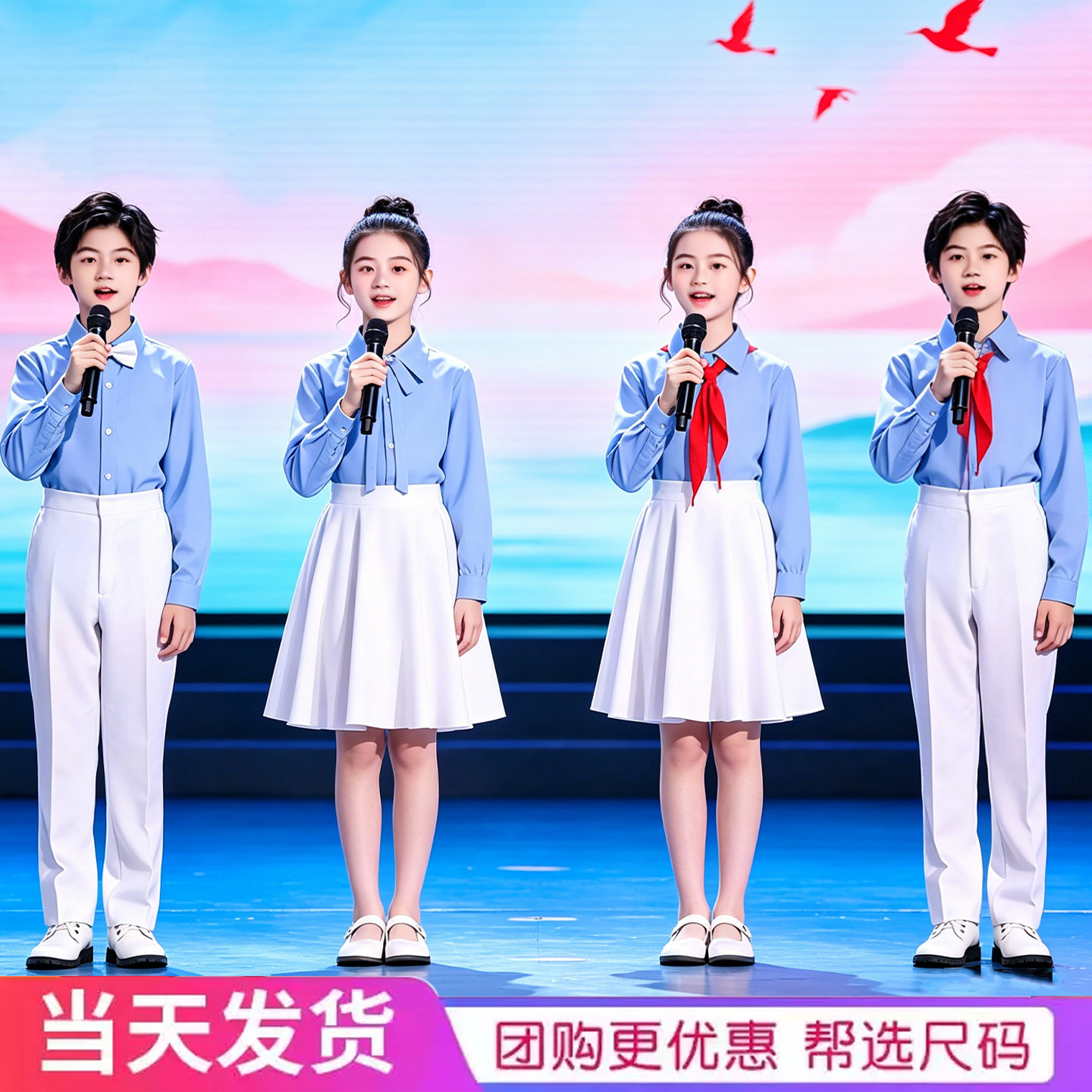 国庆儿童合唱诗歌朗诵比赛演出服