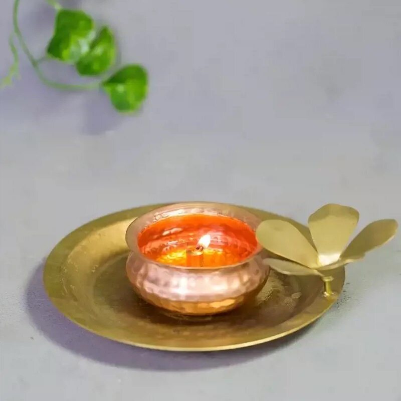 印度isha   纯铜生命之花 酥油灯 手工制作