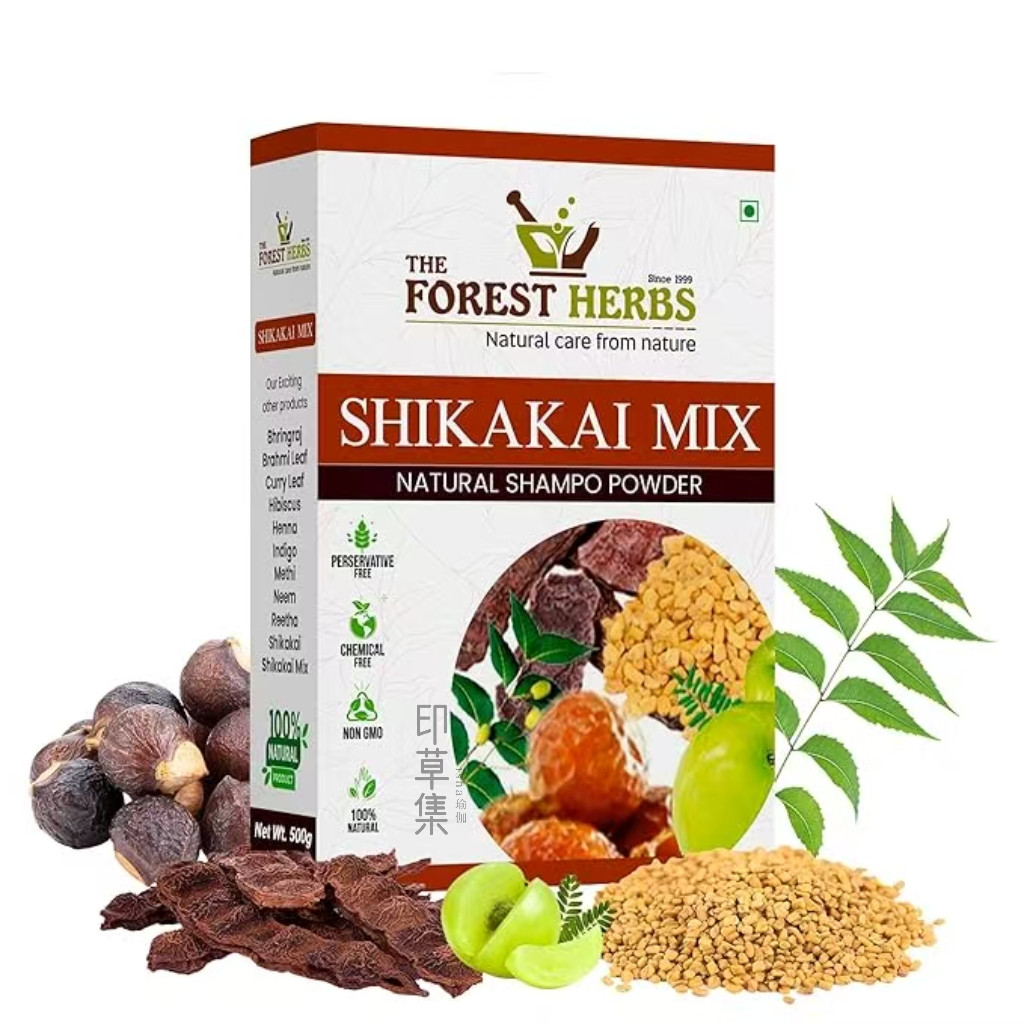 森林草本天然有机洗发粉草本Shikakai混合粉纯植物温和无化学成分