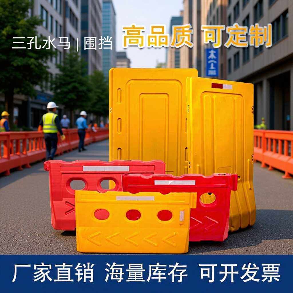 三孔水马隔离板移动城市护栏组合围栏围挡防撞桶隔离栏杆防攀爬,五金/工具,水马防撞桶,淘宝优惠券,粉丝福利购,淘宝优惠卷
