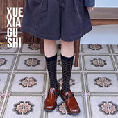 小腿袜ins高筒袜时装 靴下故事小众时尚 设计师款 搭配潮流女长筒袜