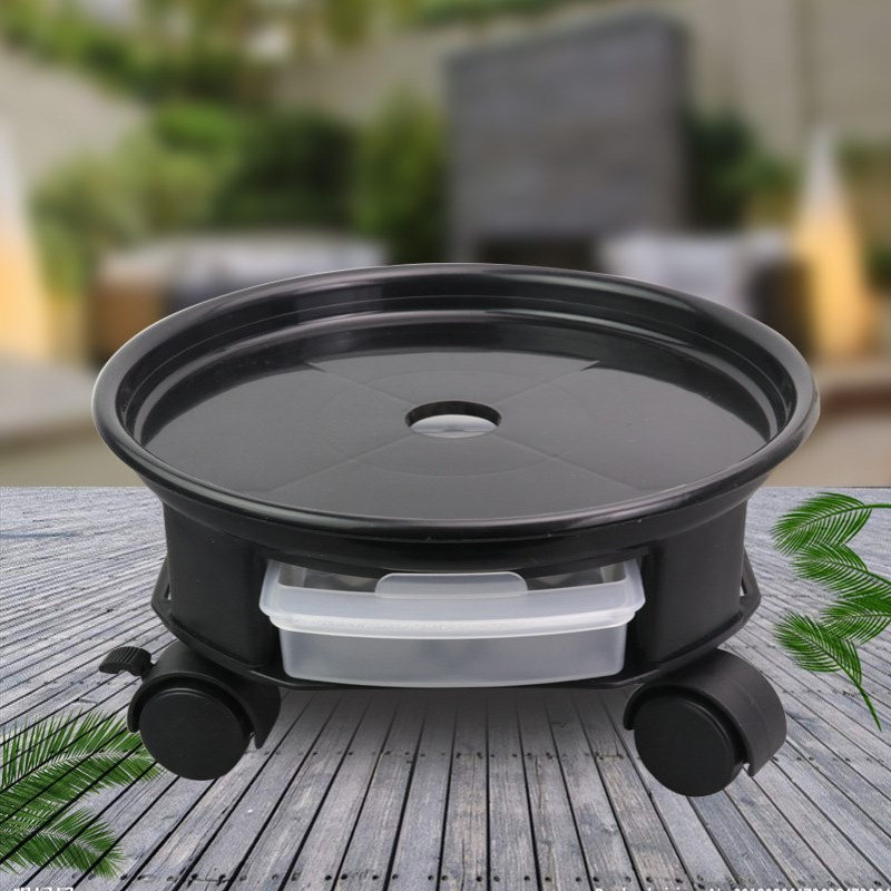 塑料移动万向轮花盆圆形加厚花盆可底座底托托盘刹车带轮