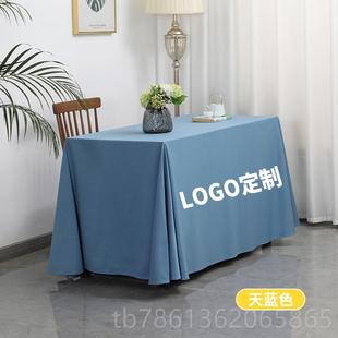 议桌布餐桌布台布布艺加厚高级感字红绒面酒店饭店家用酒印会 正品