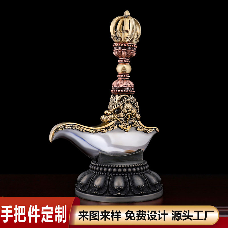 藏式摆件金刚杵文殊剑金刚钺刀摆件铜材质+精铁打造典藏三件套