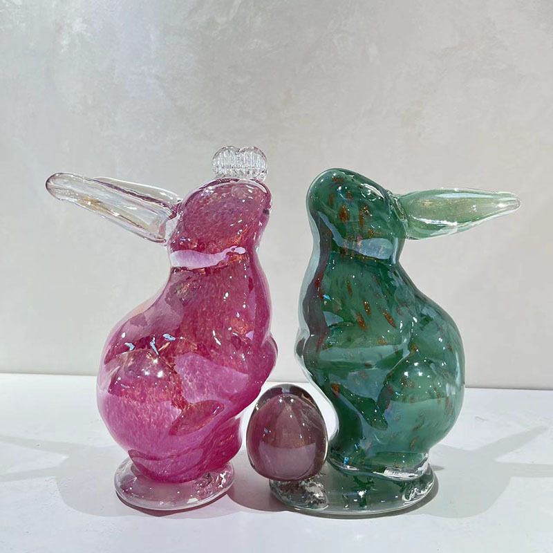 现代简约炫彩琉璃手工生肖兔摆件书房电视柜桌面创意工艺品装饰品,鲜花速递/花卉仿真/绿植园艺,其它园艺用品,淘宝优惠券,粉丝福利购,淘宝优惠卷