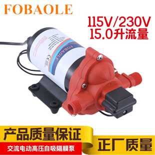 15升大流量交流高压隔膜泵115V/230V花园喷雾喷头增压自吸抽水泵