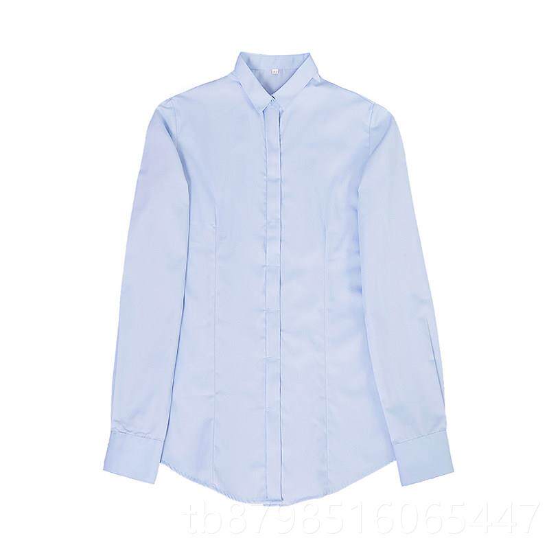 正品春季腰白衬衫女新正款长白袖职业工作服装收女士衬衫色衬衣女