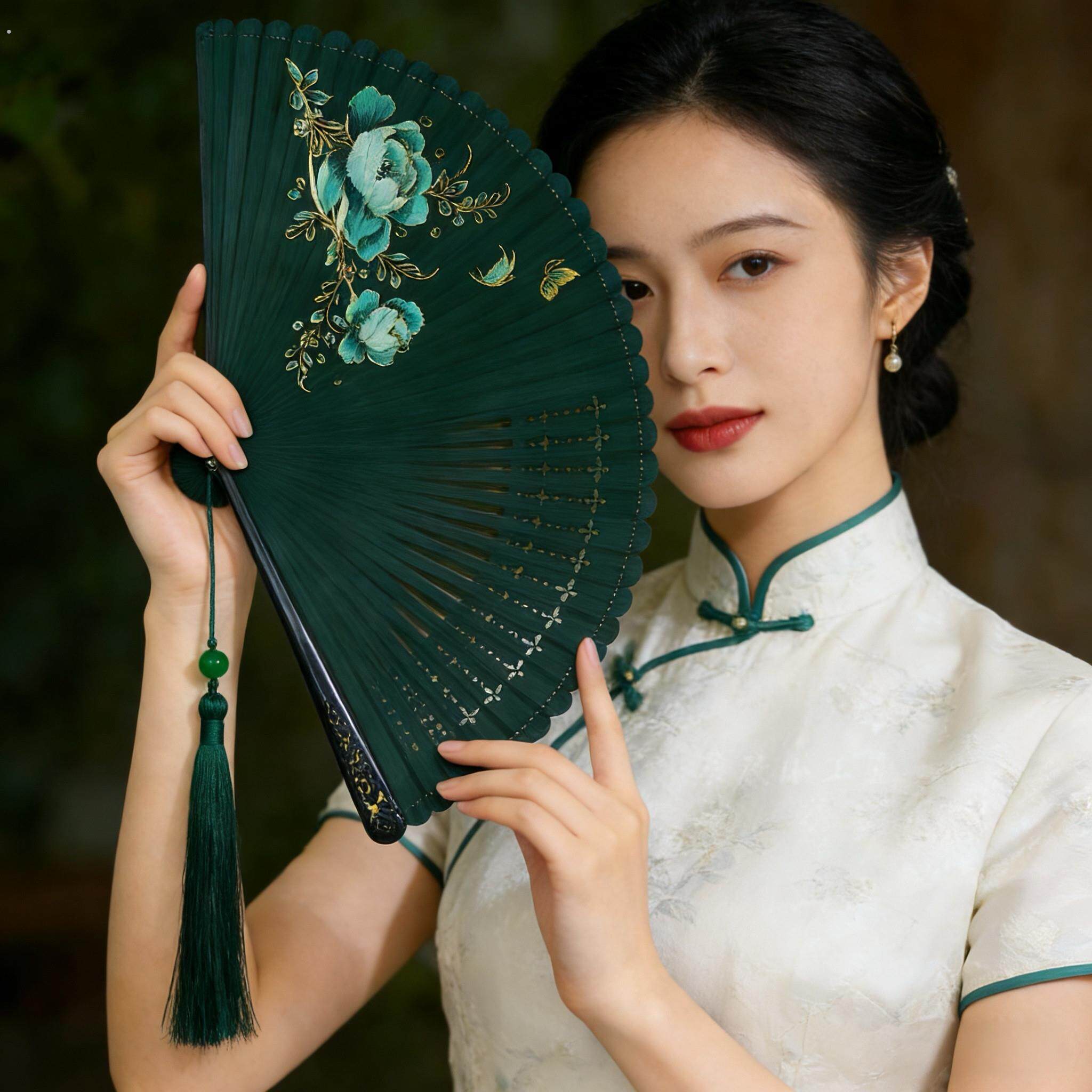 全竹扇中国风女式小扇子古风夏天随时携带折扇汉服跳舞扇高档礼品