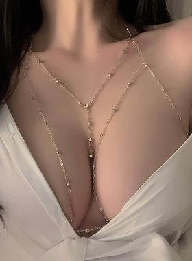 胸链身体链大码加长延长链条胖mm项链配饰品钛钢不掉色性感高级女