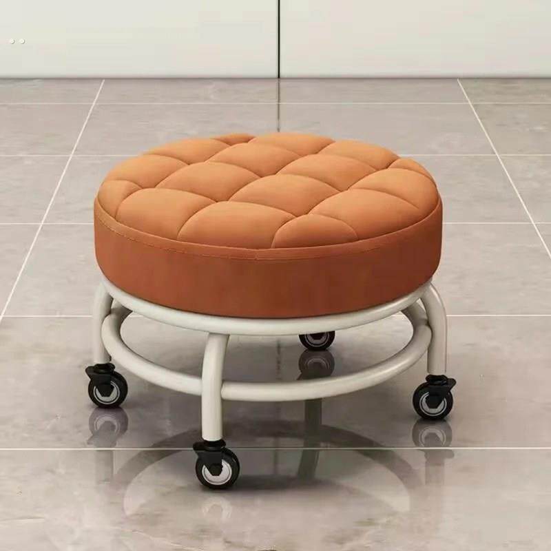 小椅子，适合长时间坐着，带轮子的家用凳子，旋转拖地，带滑轮的