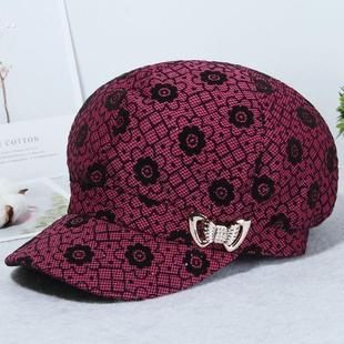 中老年人帽子女奶奶单帽老太太婆婆鸭舌帽老人妈妈春秋天薄款 布帽