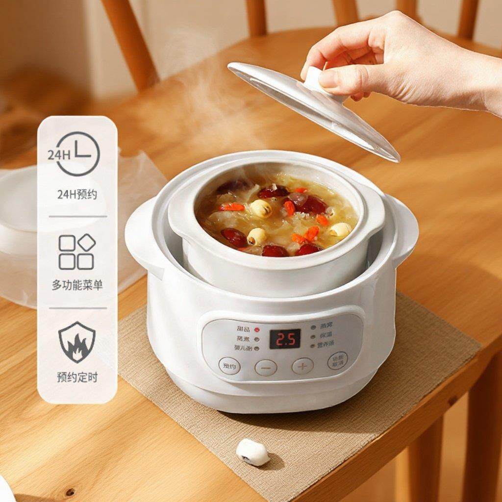 新款电炖锅家用全自动隔水炖燕窝炖盅陶瓷多功能煲汤锅小家电砂锅,厨房电器,电炖锅/煲汤锅/电炖盅,淘宝优惠券,粉丝福利购,淘宝优惠卷