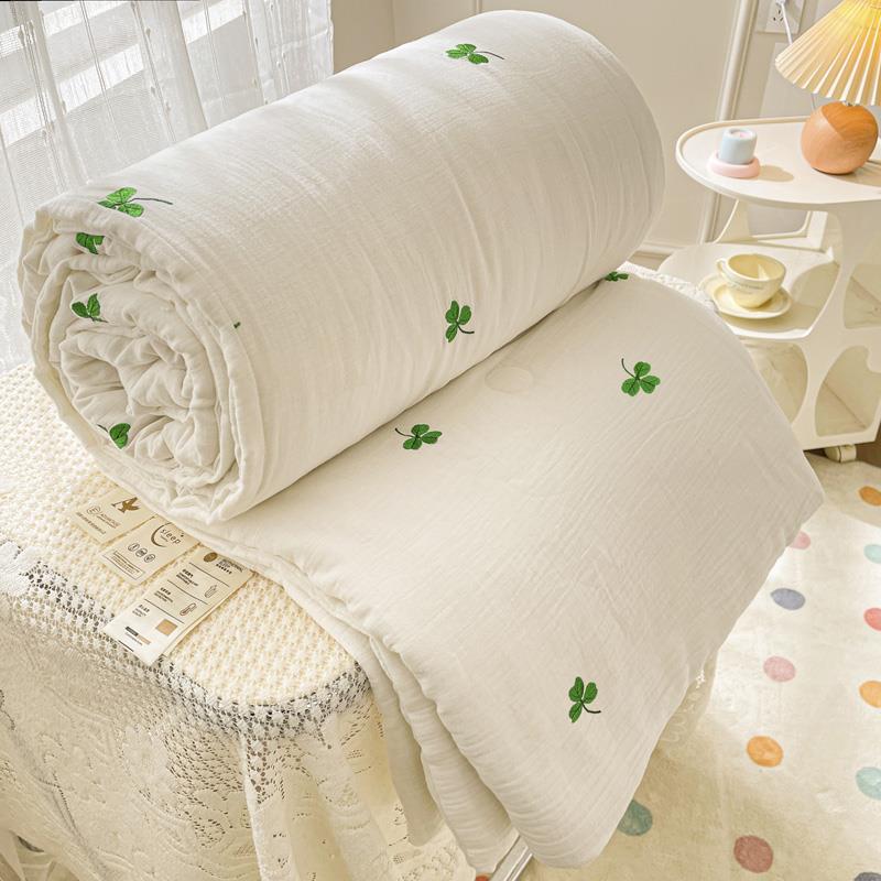 2024款 A类夏季双层纱刺绣水洗大豆纤维被空调被夏凉被单双人被