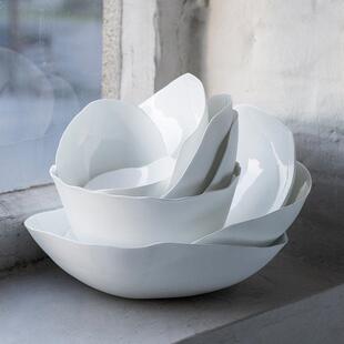 sort比利时SERAX不规则纯白骨瓷餐盘碗碟杯子设计感餐具超薄陶瓷