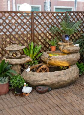 新中式造景观流水摆件喷泉户外鱼池阳台办公室餐厅花园庭院装饰品