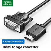 绿联HDMI到Vga电缆笔记本电脑显示Vga到HDMI转换器连接器