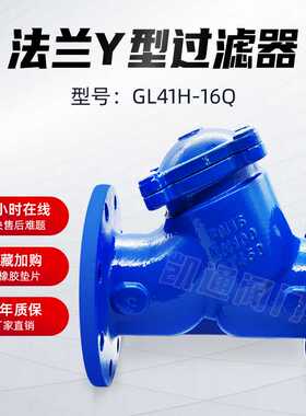 法兰Y型过滤器 球墨铸铁不锈钢过滤网 排污自来水GL41H-16Q DN100