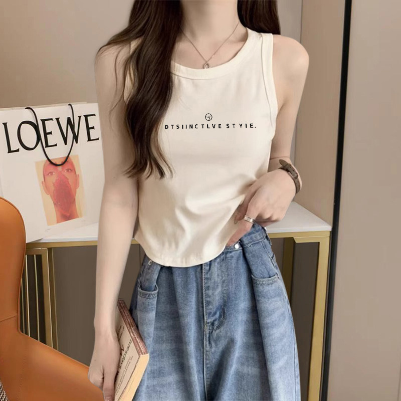 多巴胺穿搭无袖打底吊带背心女款夏季外穿设计感减龄T恤上衣