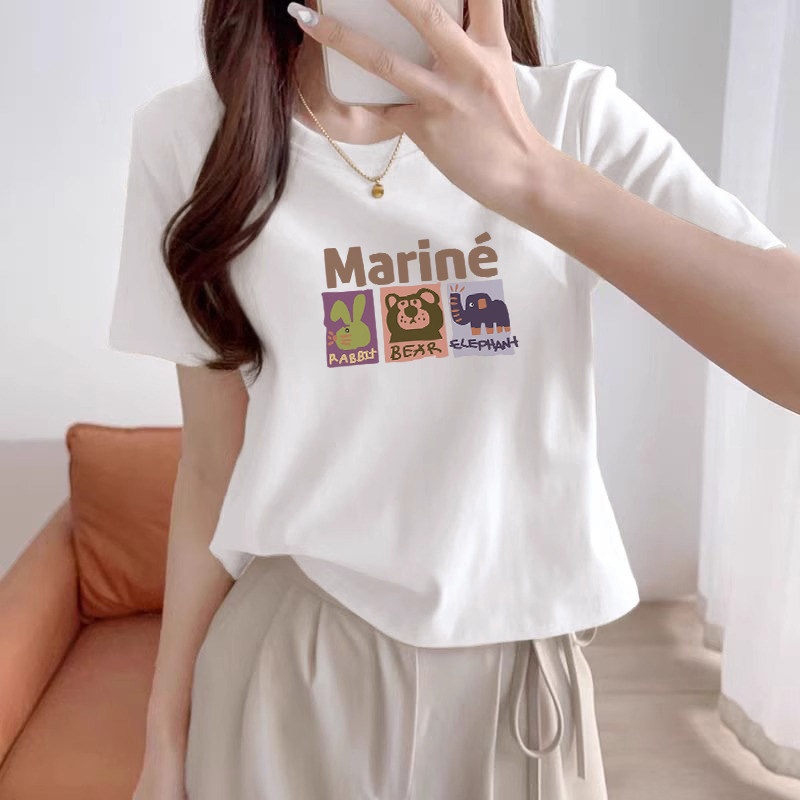 2026新款设计感小众正肩短款t恤女夏季短袖宽松白色上衣ins潮