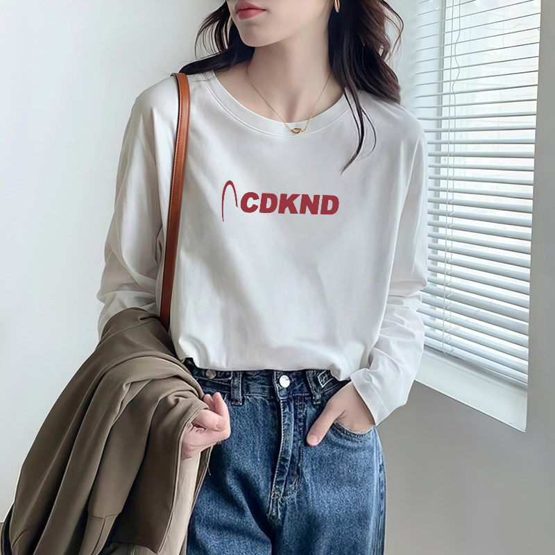 正肩长袖t恤女早秋新款设计感小众宽松显瘦内搭减龄上衣ins潮