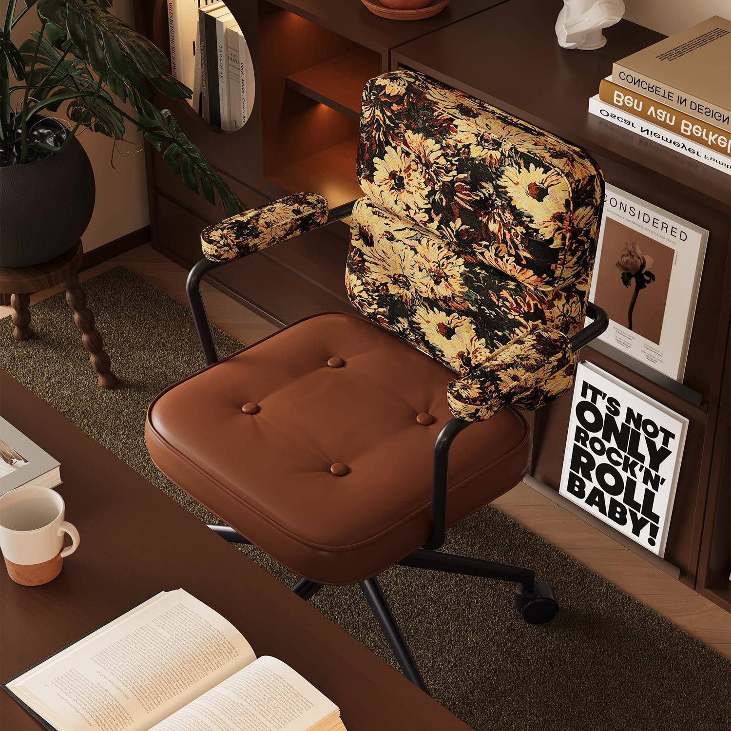 国风电脑椅子舒服久坐座椅家用舒适书房书桌女生卧室靠背升降转椅