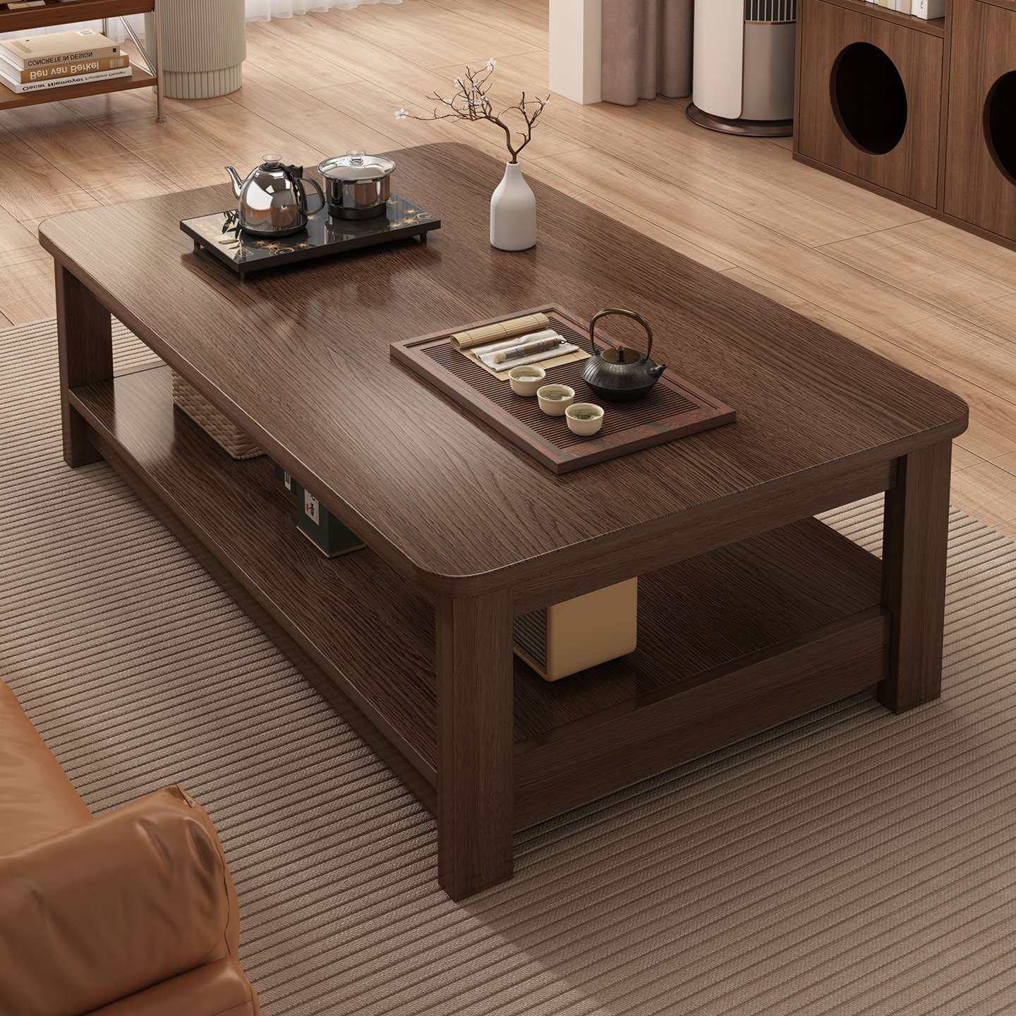 中古风茶几小户型客厅家用双层小桌子简易出租屋简约方形沙发茶桌,电子元器件市场,其它元器件,淘宝优惠券,粉丝福利购,淘宝优惠卷