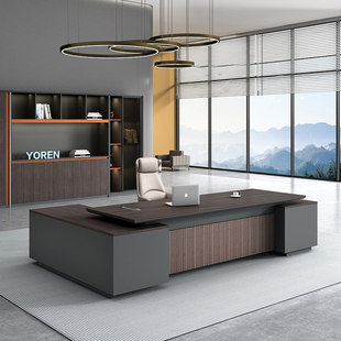 YOREN友仁办公桌简约现代办公家具经理总裁单人桌子大班台老板桌