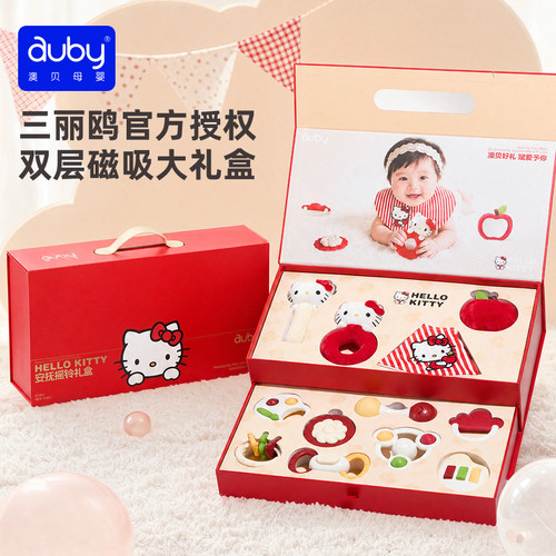 澳贝凯蒂猫婴儿安抚早教玩偶礼盒
