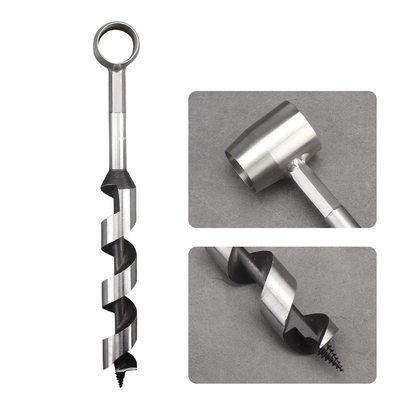 木工手动四刃支罗钻野营劈柴取水户外求生手动螺旋钻Manual Auger