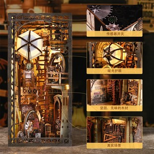 飞艇气球diy手j工小屋飞船工坊书立装饰拼装积木模型创意生日礼物