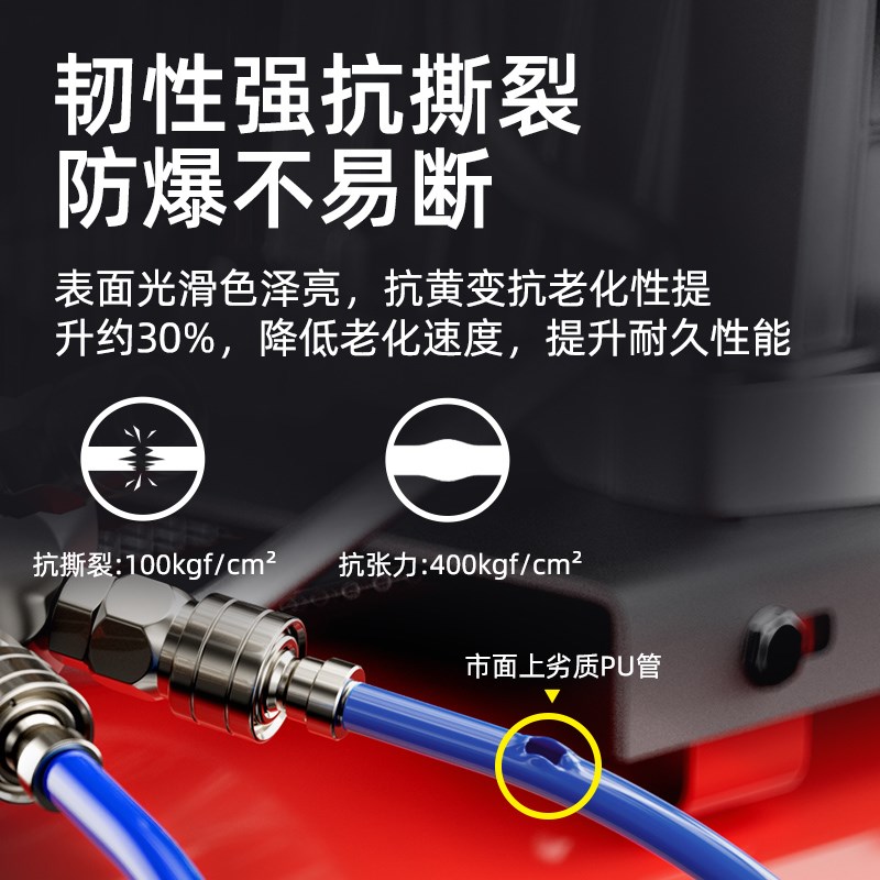 气管软管PU高h压气管4/6/10/8mm气泵空压机压缩空气透明防爆气管