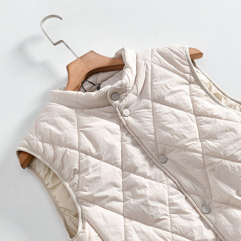 实力选手!轻盈防风保暖!秋冬男C女百搭纯色立领绗缝夹棉马甲背心,男装,常规马甲,淘宝优惠券,粉丝福利购,淘宝优惠卷