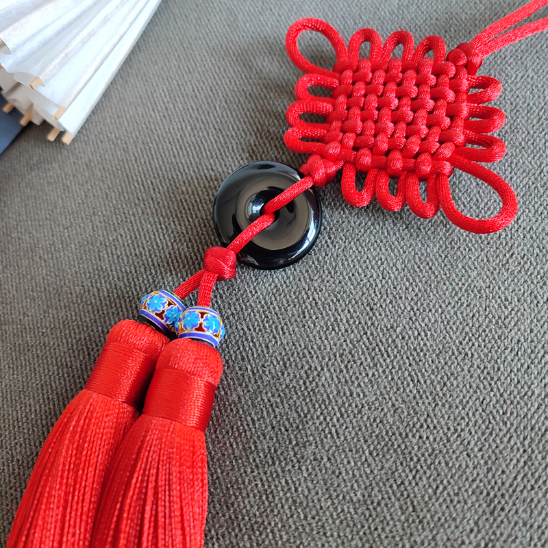 车挂饰中c国结平安扣后视镜玉髓景泰蓝车上用品出入平安男女款