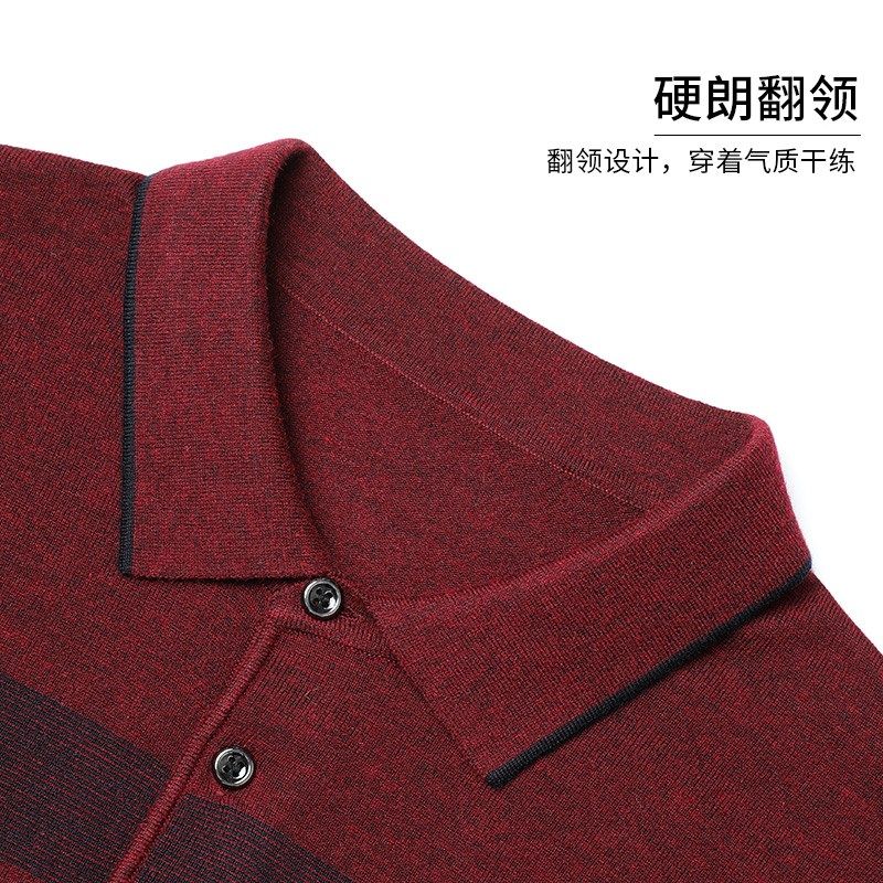 2024新款中老年长袖t恤男士宽松大码打底衫O中年爸爸秋装针织上衣,男装,T恤,淘宝优惠券,粉丝福利购,淘宝优惠卷