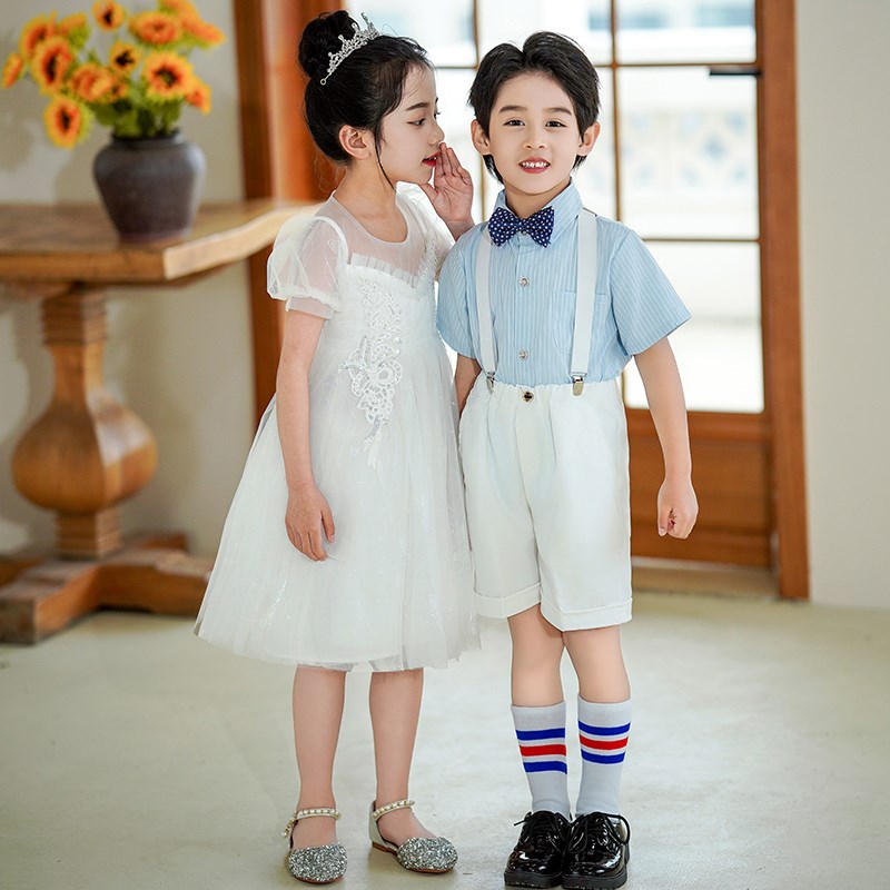六一儿童节合唱演出礼服男童女童舞蹈蓬蓬纱裙R幼儿园毕业服装公