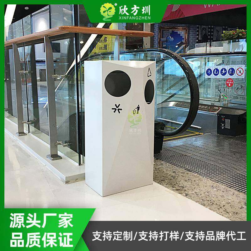 购物商场室内两连体不锈钢分类垃圾桶简约喷粉烤漆果皮箱,基础建材,不锈钢垃圾桶,淘宝优惠券,粉丝福利购,淘宝优惠卷