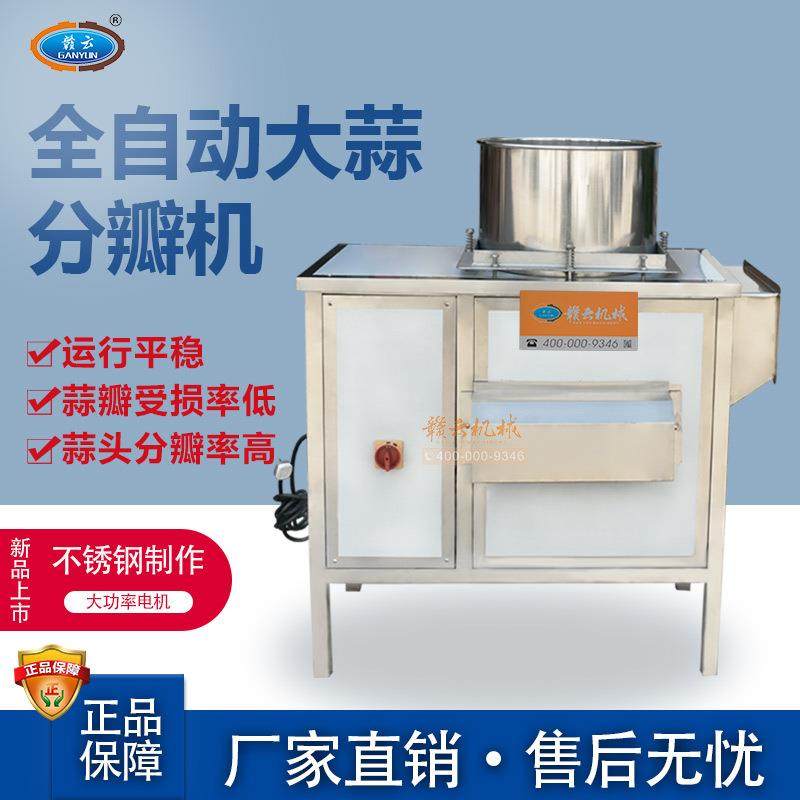 机械生产商用大蒜分瓣机把整个大蒜一个个分开再用脱皮机去皮