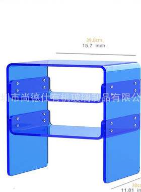 别致亚克力茶几/床头柜/床头亮蓝色三层储物紧凑设计现代空间实用