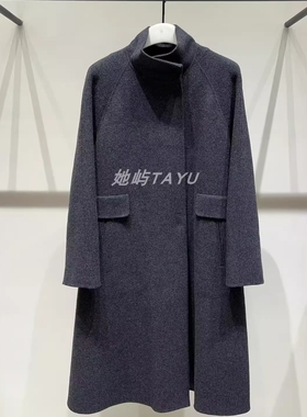 【商场同款】ed专柜2025冬新款羊毛羊驼毛立领双面呢大衣羊毛外套