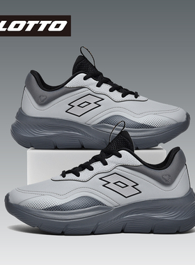 LOTTO乐途男皮面运动鞋加绒休闲鞋2025秋冬季新款高弹防滑跑步鞋