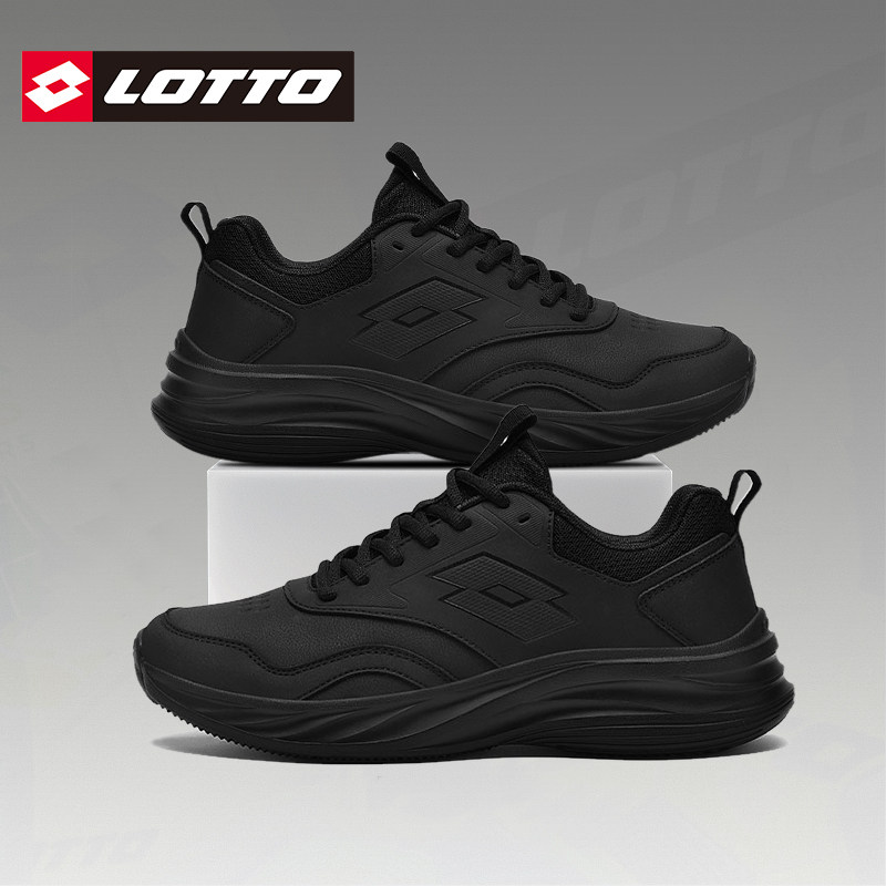 LOTTO乐途男皮面运动鞋防水跑步鞋2026春秋季新款厚底减震休闲鞋
