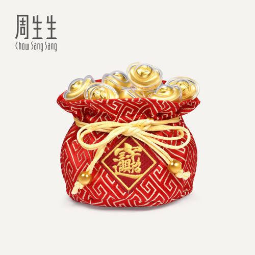 周生生华宇Au999.9生生有礼聚宝盆金元宝摆件95510O定价