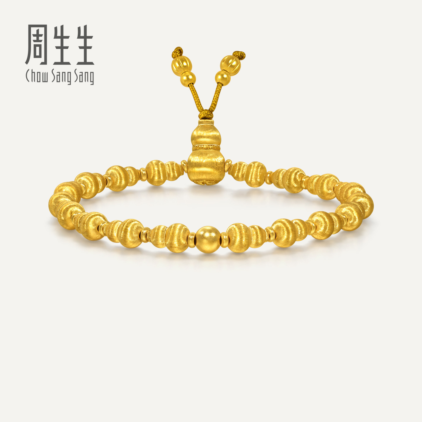 周生生华宇古法黄金足金文化祝福东方古祖丝绒葫芦手链手串95882B