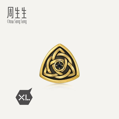 周生生华宇黄金Charme酷黑足金镶嵌黑钻隽永力量XL转运珠94593C