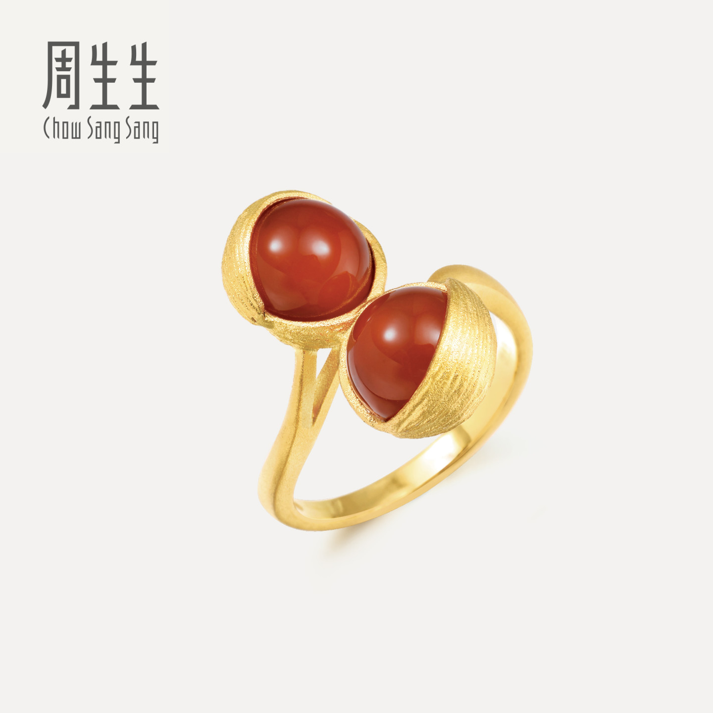 周生生华宇g* 系列玛瑙黄金戒指足金女戒定价86127R