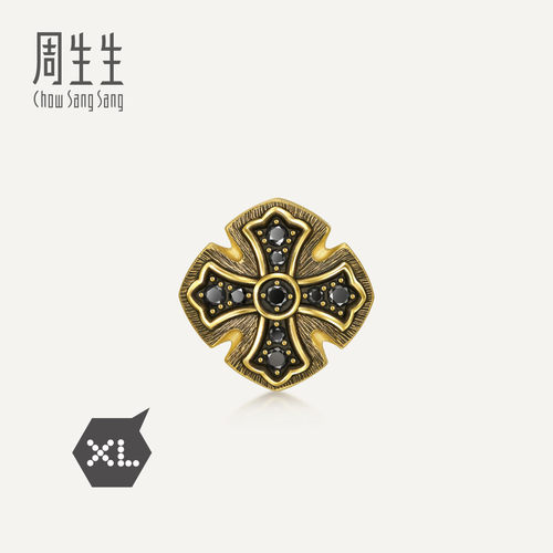 周生生华宇黄金Charme酷黑足金镶嵌黑钻信勇前行XL转运珠94591C