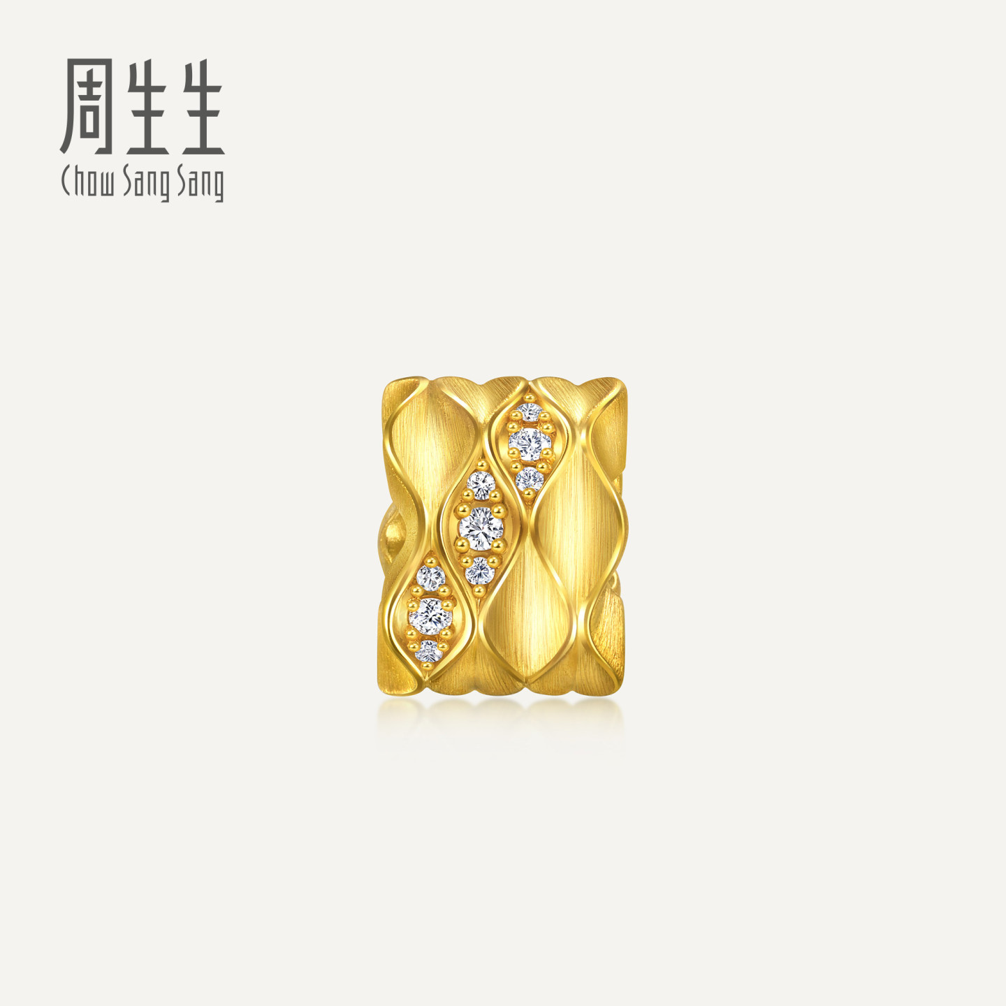周生生华宇黄金足金YuYu系列金镶钻转运珠黄金串珠95242C定价