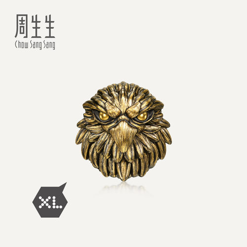 【配绳】周生生华宇黄金足金Charme酷黑雄鹰XL转运珠96629C定价