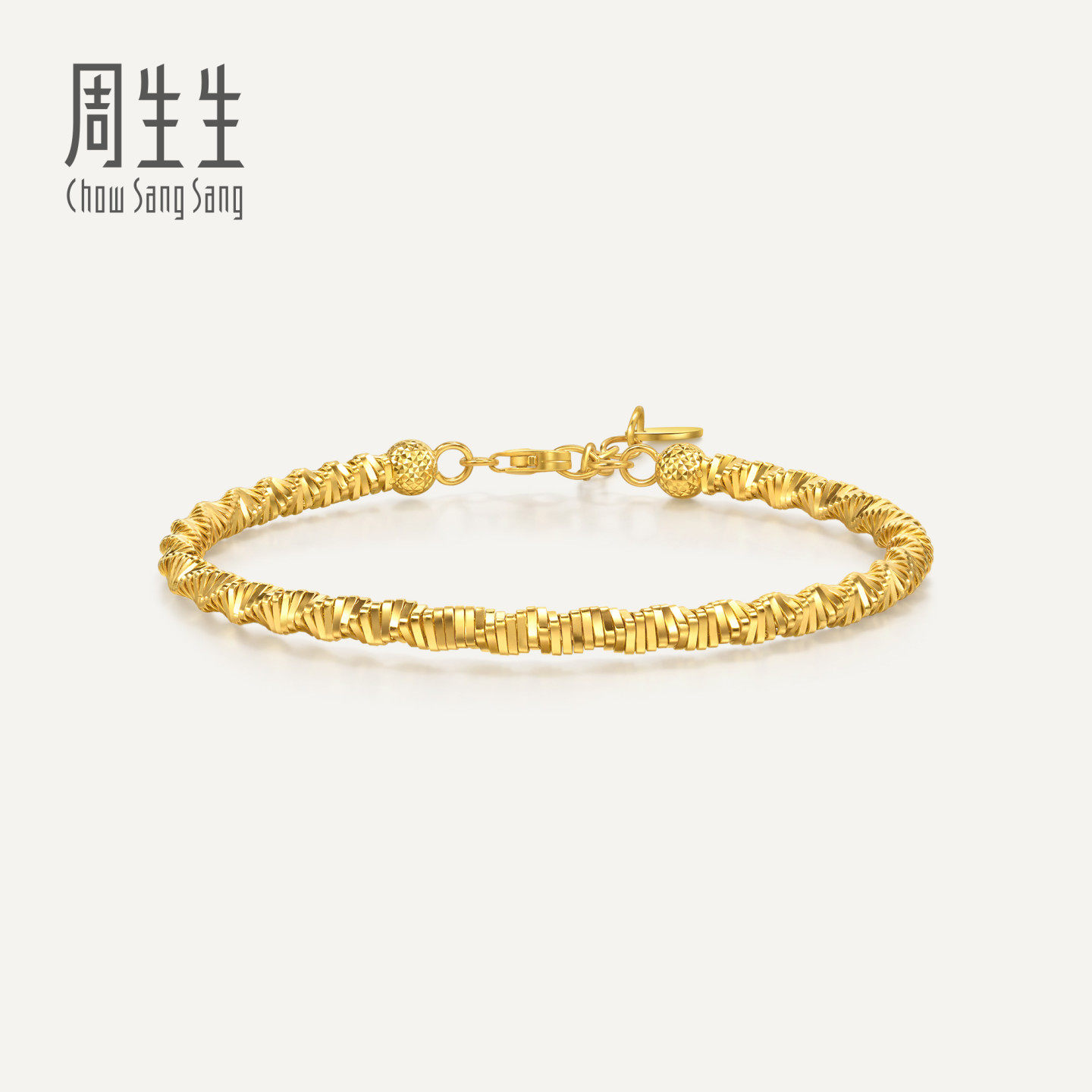 周生生华宇黄金足金永系列盘缠金手镯女士珠宝首饰95625K计价