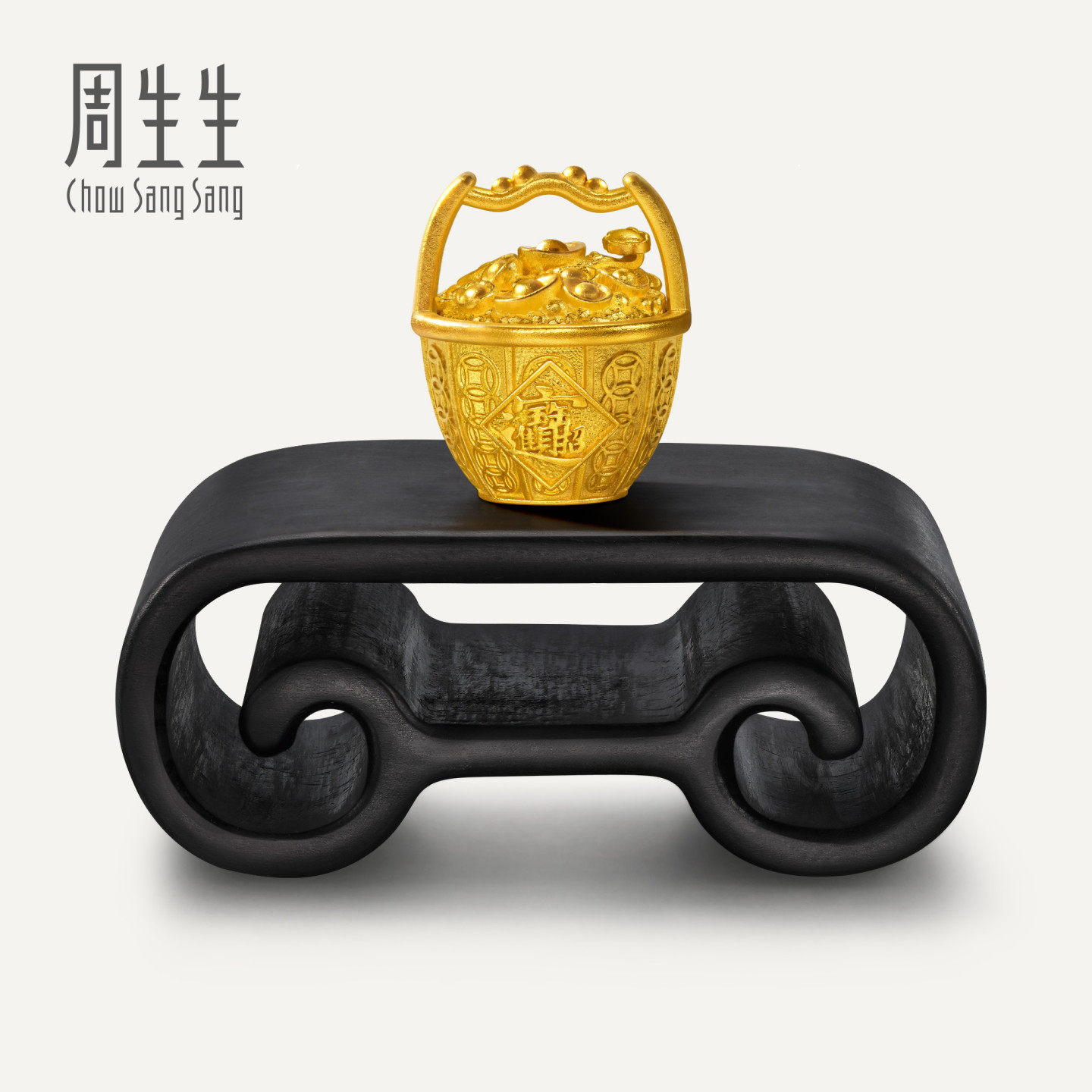周生生华宇古法黄金足金东方古祖玲珑聚财招财摆件96096O定价